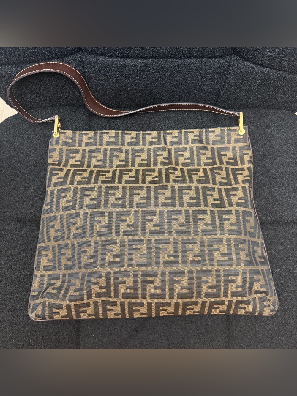 Vintage Fendi | Zucca Shoulder Bag Hobo with COA